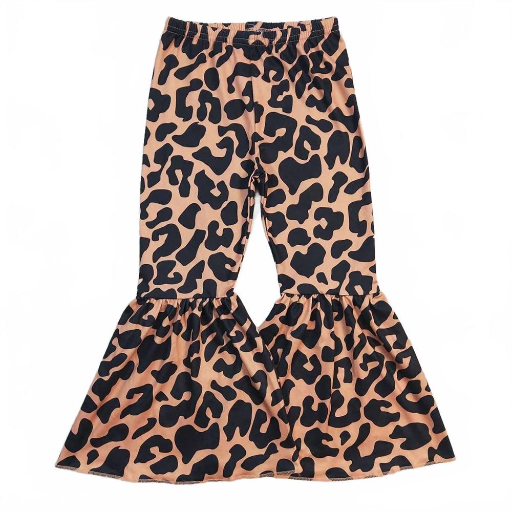 NEW AIER WHOLESALE girl's cheetah print pants in brown